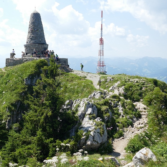 Der Gipfel bei einer Wanderung auf den Grünten